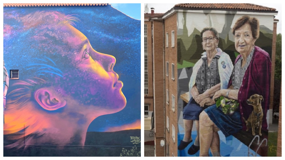 Obras de los artistas Erik Air y Matías Mata, finalistas del Street Art Cities 2024.