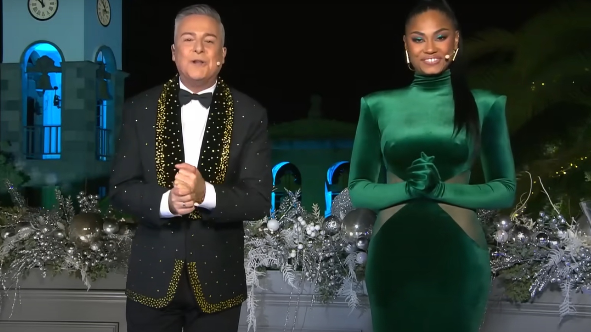 Imagen de las Camapanadas de TVE de Canarias con Roberto Herrera y Nia Correia