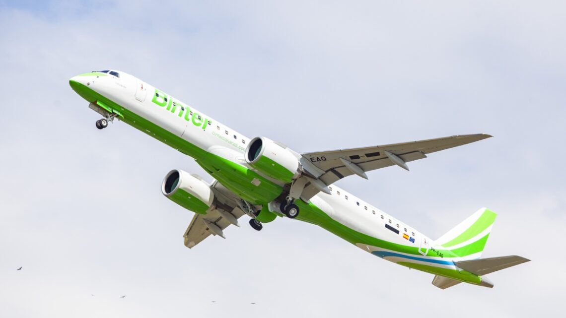 Avión de Binter en un vuelo Canarias-Madrid