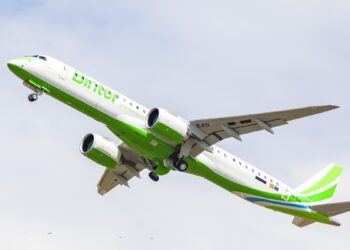 Avión de Binter en un vuelo Canarias-Madrid